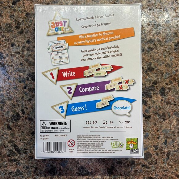 New Sealed Repos Production Just One Party Board Game Ages 8+ 3-7 Players - Picture 5 of 5